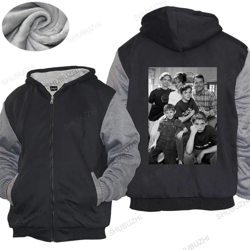 

winter mens warm coat Men warm coat Malcolm in the Middle BW photo Unisex hoodies unisex thick hoody teenagers cool tops