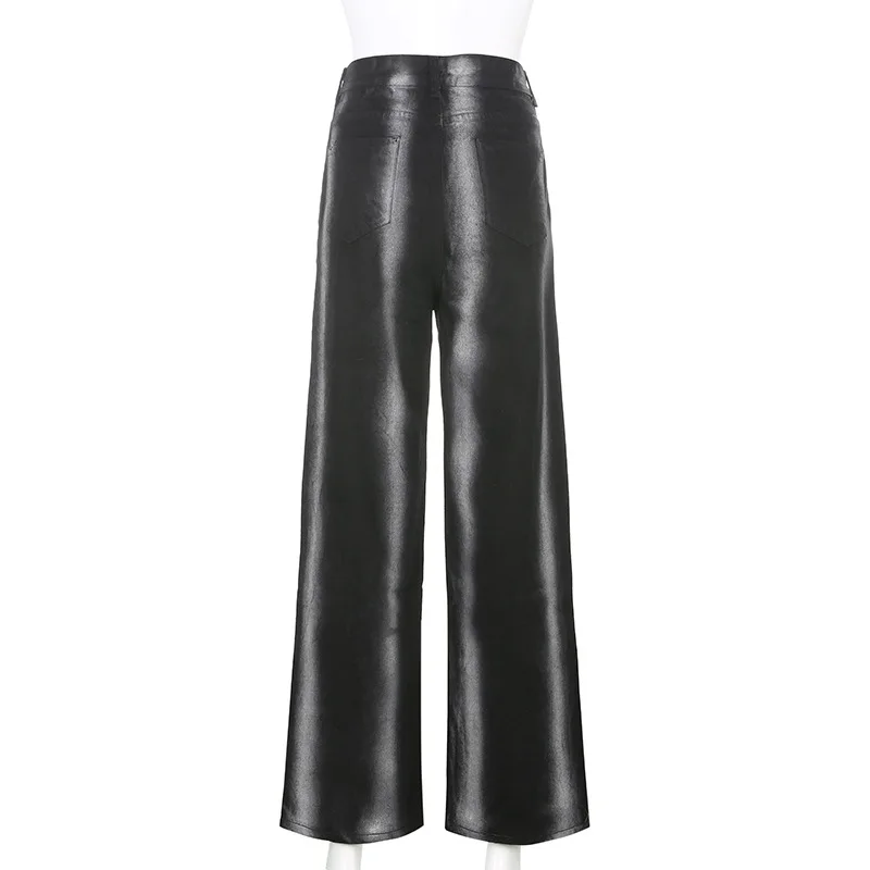 

2020 New Arrivals Woman Autumn Winter High Waist Ladies Jeans Black Tie-dye High Waist Denim Loose Stright Pants