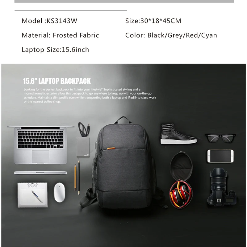 Kingsons KS3143W 15 6 дюймов мужской женский рюкзак для ноутбука внешний USB зарядка