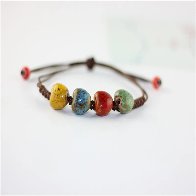 Модные новые женские браслеты плетеные вручную красочные керамические фрукты