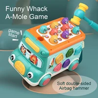electric push pull bus baby musical learning hammering toys with sound light whack a mole game activity early educational toy