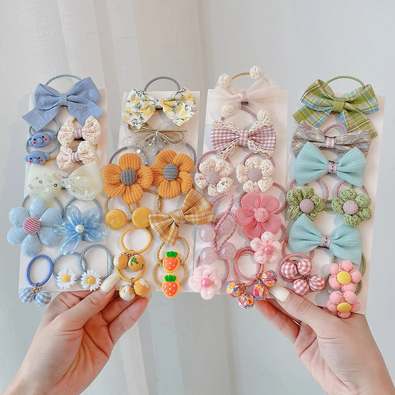 Cintas el&aacute;sticas para el pelo de princesa para ni&ntilde;a y beb&eacute;, lazos de flores de encaje, accesorios para el cabello, 10 Uds.-2