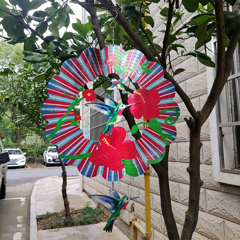 

Stainless Steel Wind Spinner with Hook for Outdoor Dynamic Metal Plate Hanging Art Ornament for Window Garden BDF99