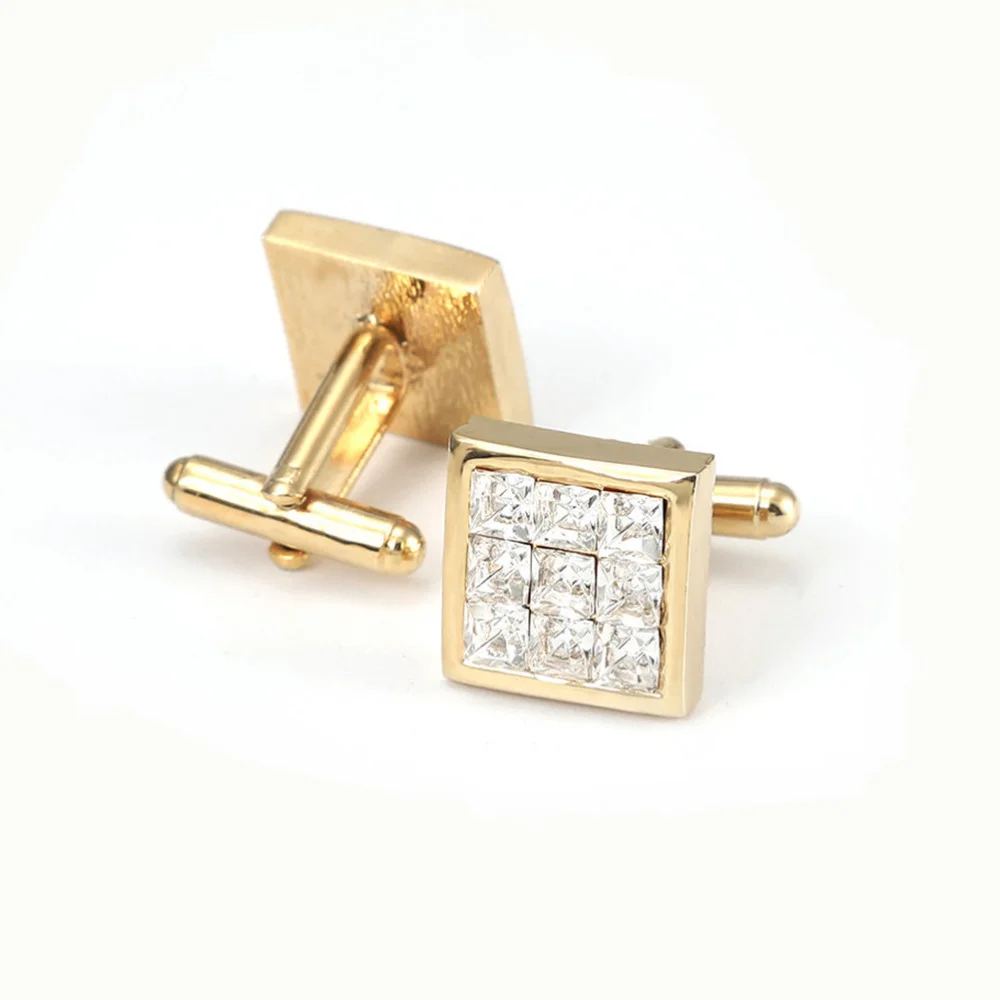 

2 Pairs of Decorative Cufflinks Male Cuff Buckles Square Cuff Studs Ornaments