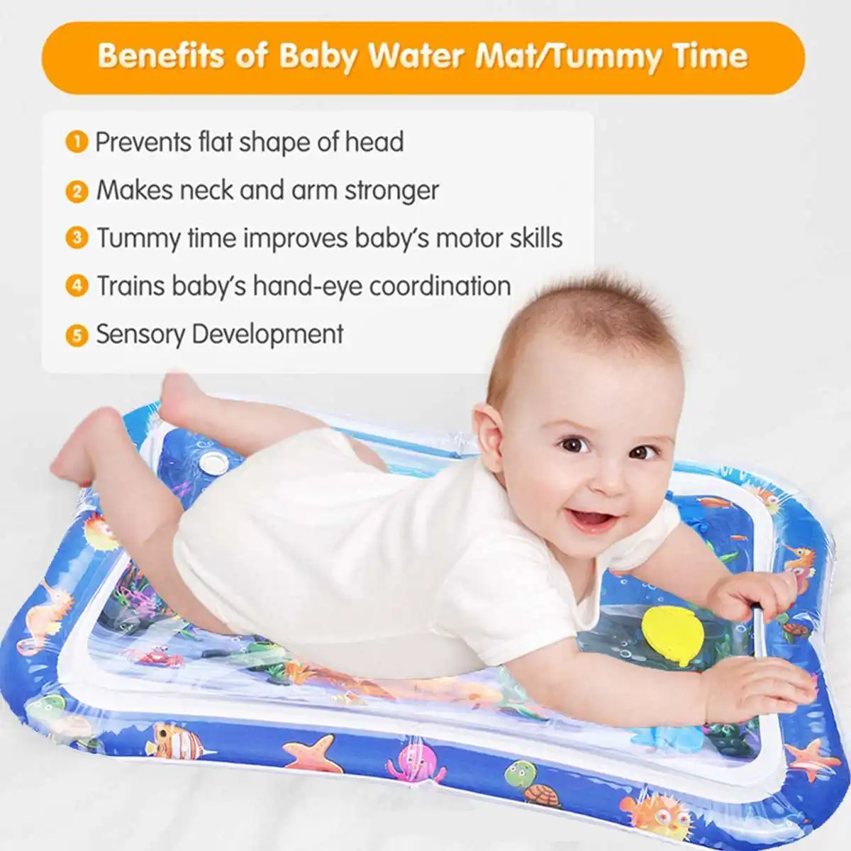 

NEW 66*50cm Baby Kids Water Play Mat Toys Inflatable Infant Tummy Time Playmat Toddler Activity Play Center Water Mat for babies