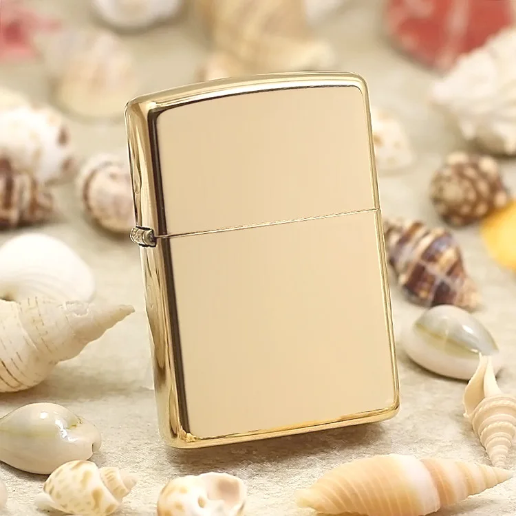 Оригинальная зажигалка Zippo из чистой меди золотистая зеркальная керосиновая с