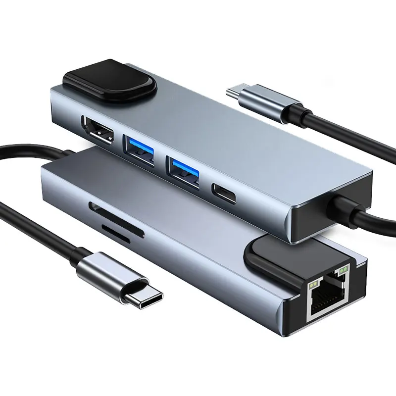 

Концентратор Mosible для USB Type-C 3,1 с HDMI-совместимым 4K Rj45 100M кардридер для SD/TF карт PD 3,0 концентратор USB C док-станция для MacBook Air/Pro M1 ПК