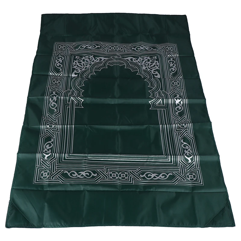 

Muslim Prayer Rug Polyester Portable Braided Mats Simply Print with Compass In Pouch Travel Home Mat Blanket 100*60cm 5 Color