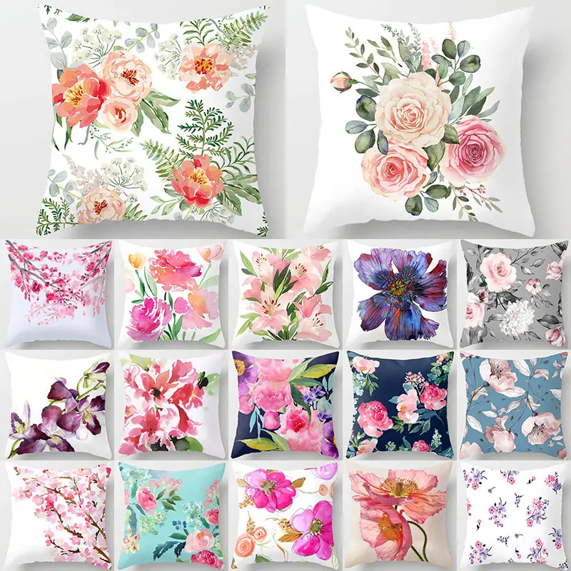 

Flower Printing Throw Pillow Car Sofa Living Room Seat Decoration Pillow Home Decoration Pillow Throw Pillows