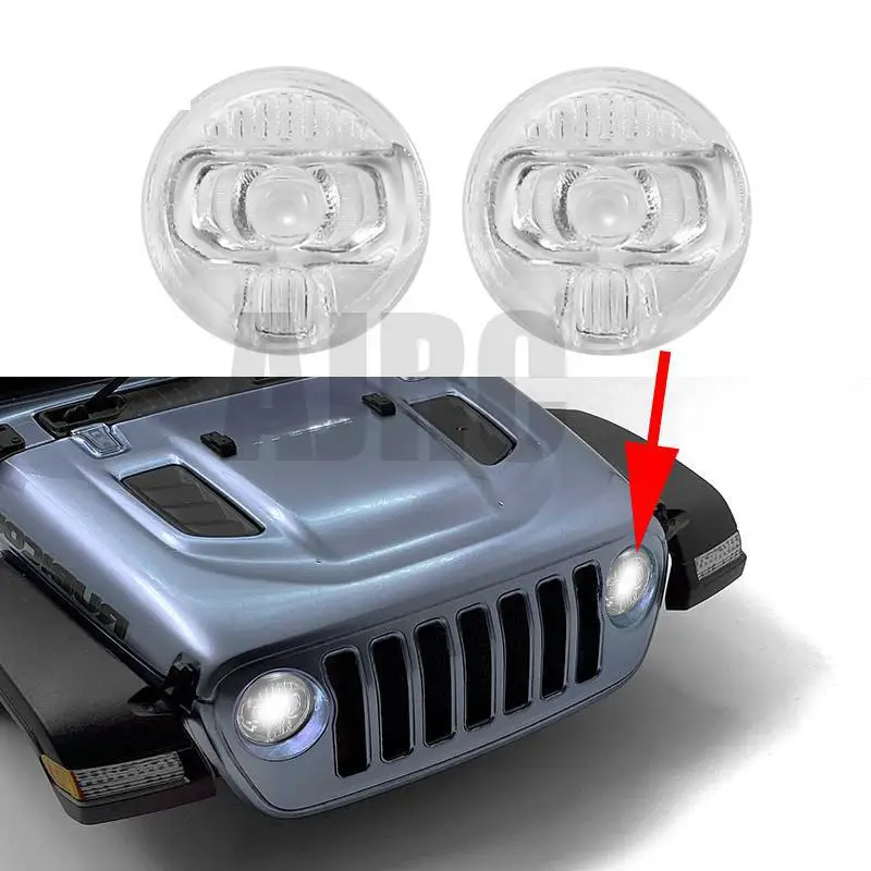 Suitable For 1/10 Simulation Climbing Car Jeey Scx10 Iii Axial 900/90047 313mm Wrangler Universal Headlight Cover Led Lamp Cup