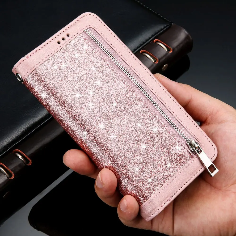 Кожаный чехол бумажник с застежкой молнией для Samsung S20 Ultra Note10 Plus 5G S10E S9 S8 S10 бампер
