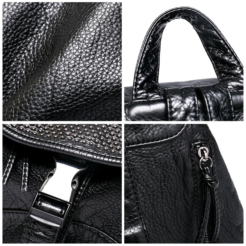 

2020 Women Backpacks PU Leather High Quality Female Vintage Backpack School Bag for Teenage Girls Travel Backpack Ladies Fashion