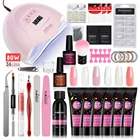 Набор для маникюра и наращивания ногтей, лампа для сушки гель-лака, Полупостоянный LED, 48 Вт