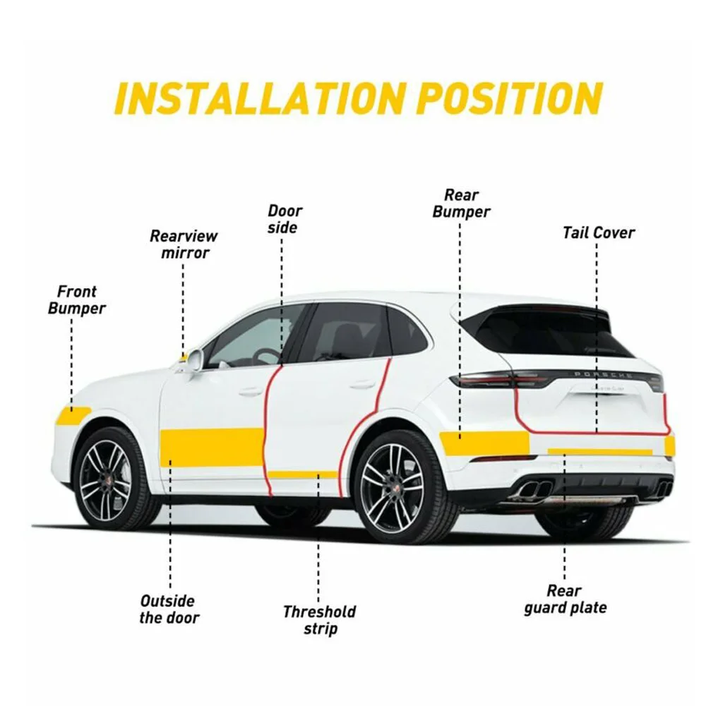3 м 5D автомобильный порог Противоударная полоса углеродное волокно текстурная