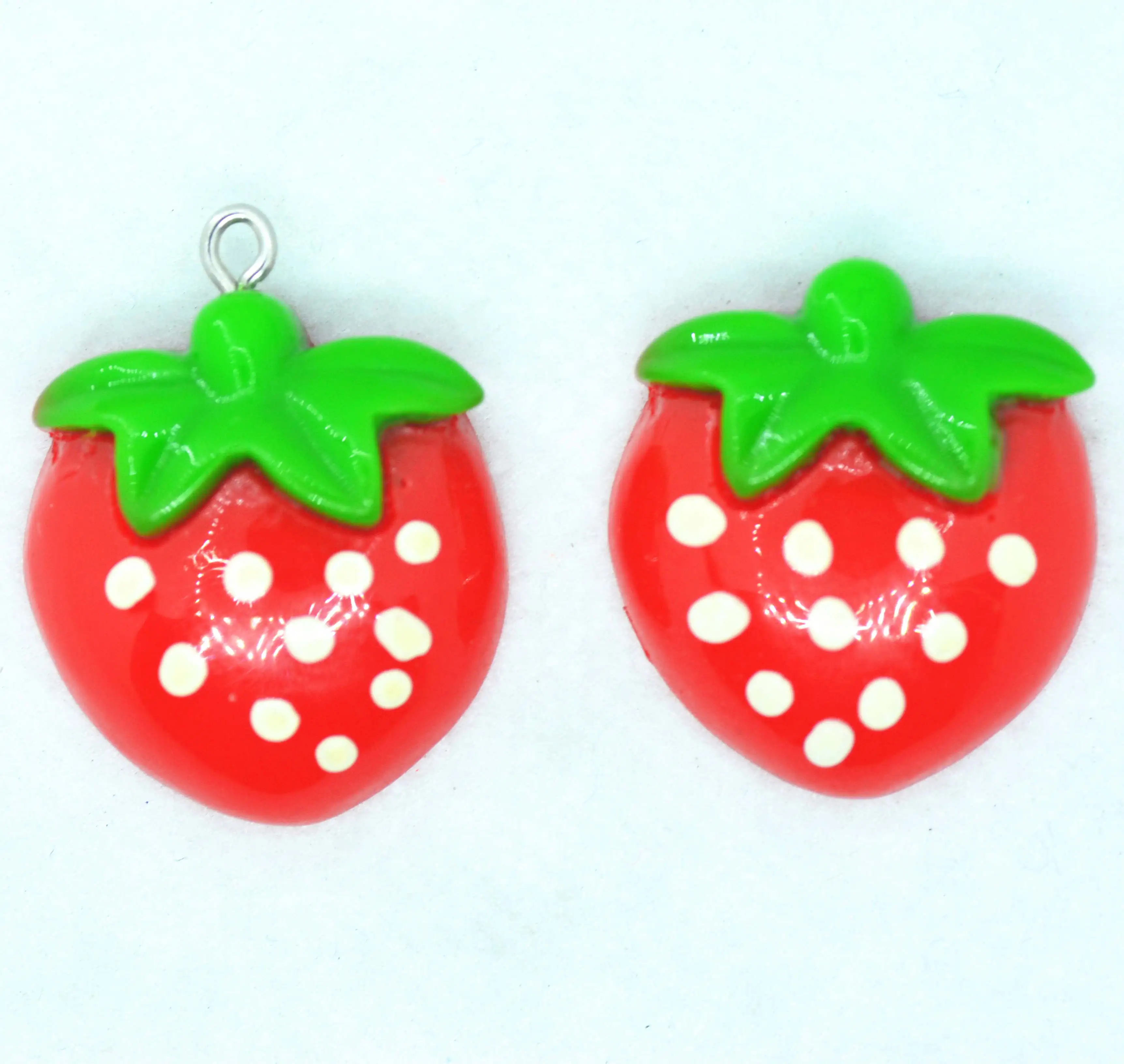 10 штук искусственный бриллиант из смолы) с плоским дном Клубника миниатюры