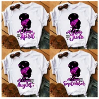 a queen was born in january december butterflies black girl print graphic tees women 90s friends tshirt birthday gift t shirts