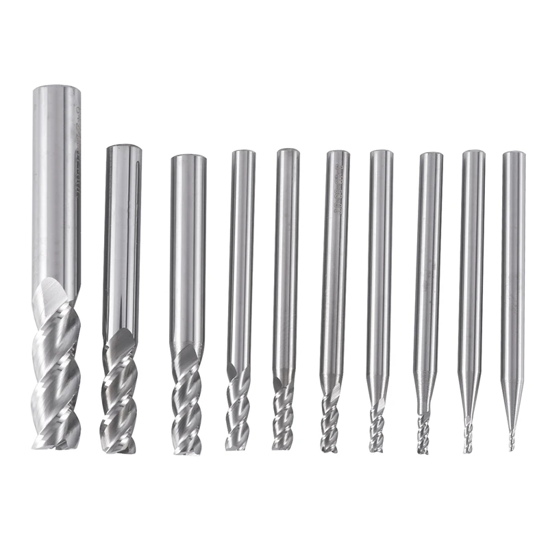 

Концевая фреза с 3 канавками и хвостовиком 1-8 мм, 10 шт.