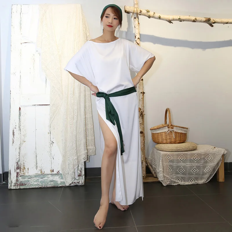 Dark green 4 шт./компл. танец живота одежда новая Балади одежда для акробатики потертые костюмы платье национальные халаты - Цвет: Dark green