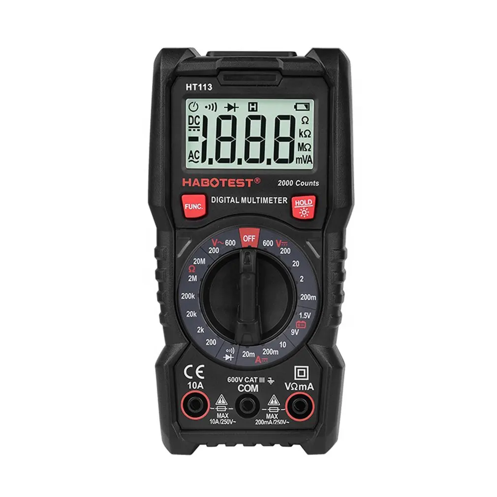 

HABOTEST HT113 Digital Multimeter Automatic Range NCV Hz Ture RMS AC/DC 6000 Counting Professional High Precision Multimeter