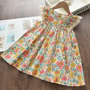 Girls Dress Casual Summer Floral Girl Dresses Children's Clothing Ethnic Printed Dress Girls Clothes Kids Dresses for Girls 1-6y