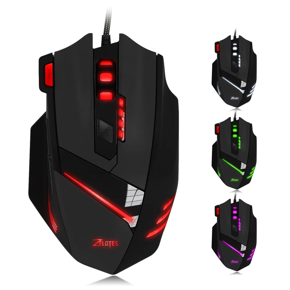 USB Проводная оптическая игровая мышь ZELOTES T 60 3200DPI 7 кнопок|Мыши| |
