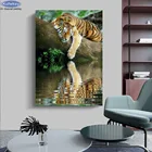 Алмазная 5d картина Тигр тени, для творчества, полноразмерная, квадратная, круглая, большая мозаика, вышивка крестиком, распродажа, Декор, Новинка