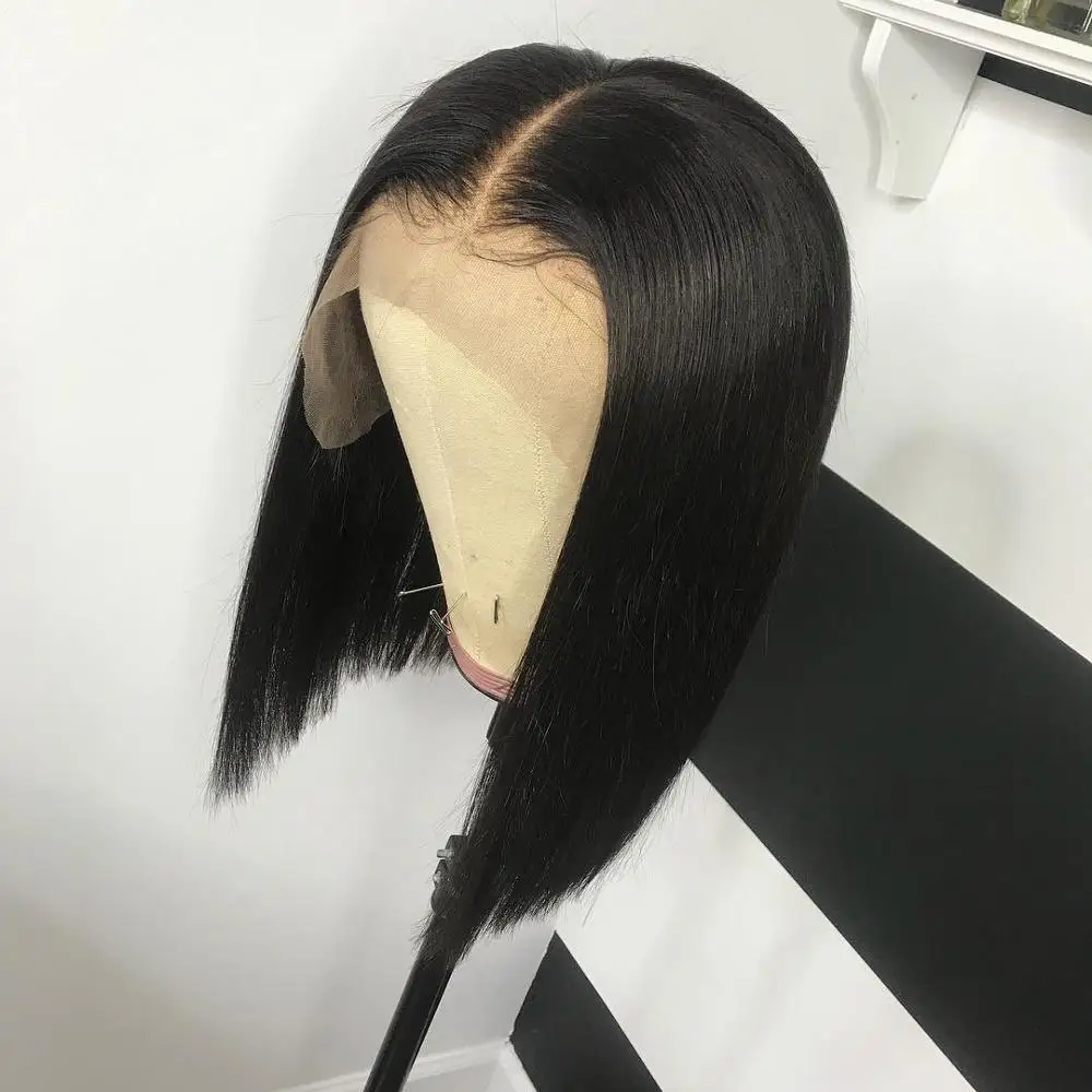 Парик Из прямых волос бразильский Боб парик MIHAIR 13*4 парики из человеческих на