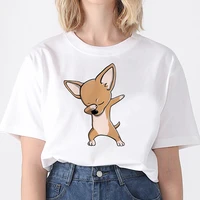 2021 dancing dog print tops tees fashion casual tshirt streetwear oversize female summer short sleeve fashion print lady t shirt