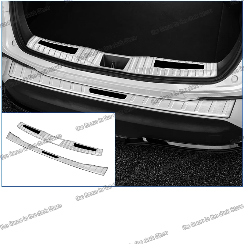 

lsrtw2017 titanium black car trunk trims guard for toyota Chr 2017 2018 2019 2020 2021 rear protective panel c-hr accessories