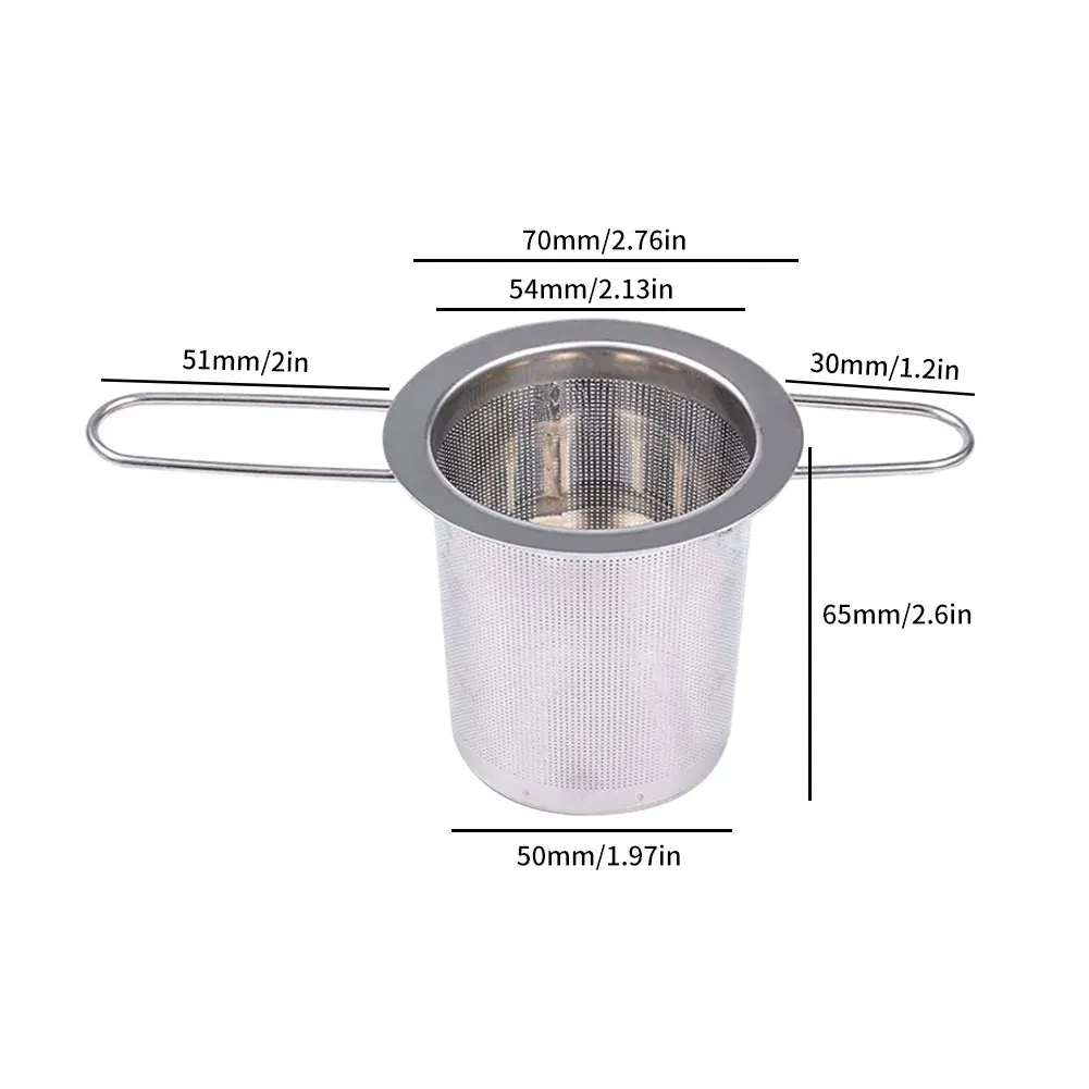 

Tea Filter Mesh Strainer Teapots Cups Mugs Silicone Tea Infuser Lid Foldable Handle Tea Filter Strainers Kitchen Accessories