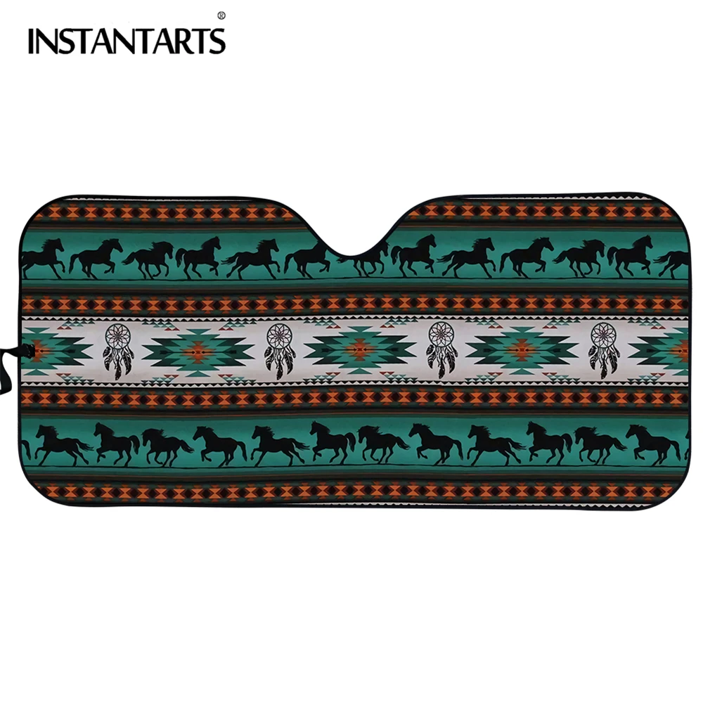 

Солнцезащитный козырек для лобового стекла INSTANTARTS Vogue Crazy Horse с 3D принтом для женщин прочный защитный козырек для салона автомобиля