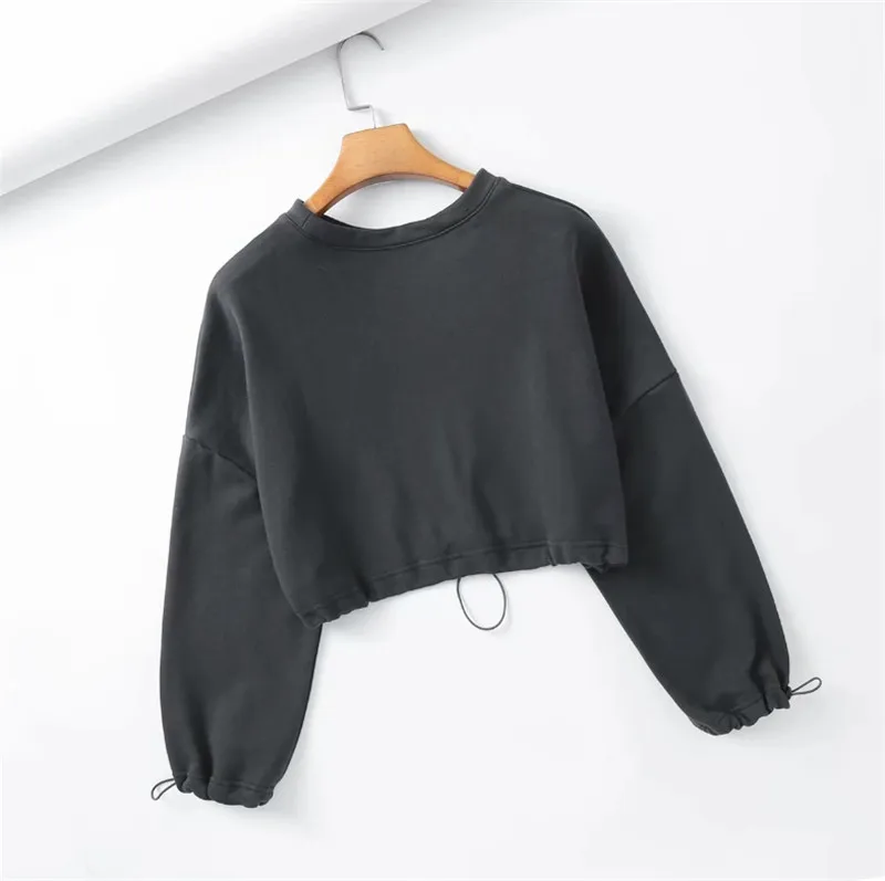 Свитшот Musuos женский однотонный повседневный пуловер с длинным рукавом и круглым