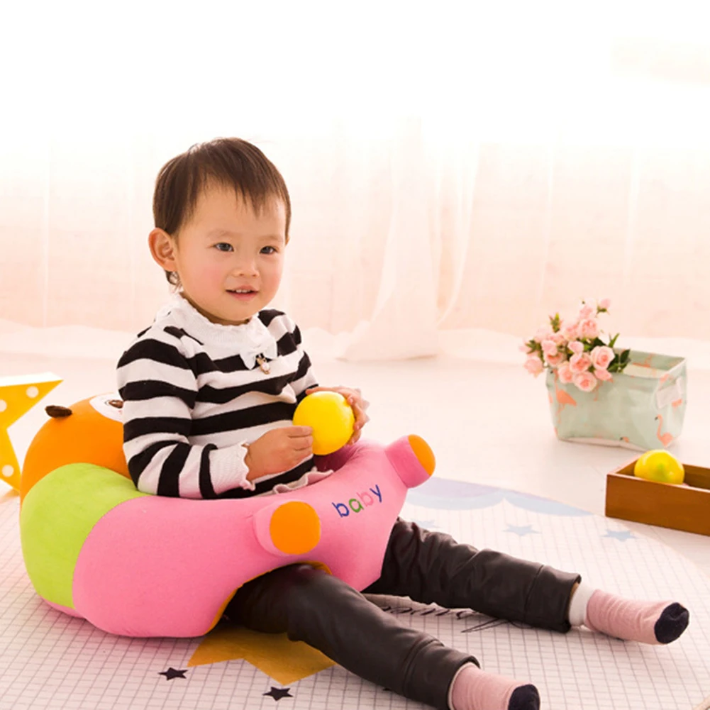 

Cute Cartoon Baby Sofa Support Seat Kid Feeding Washable Plush Chair Learning Sit Toddler Nest Puff Feeding No Filler