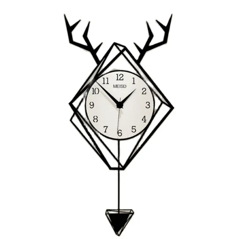 Большие 3d настенные часы для гостиной с механизмом Европа голова оленя