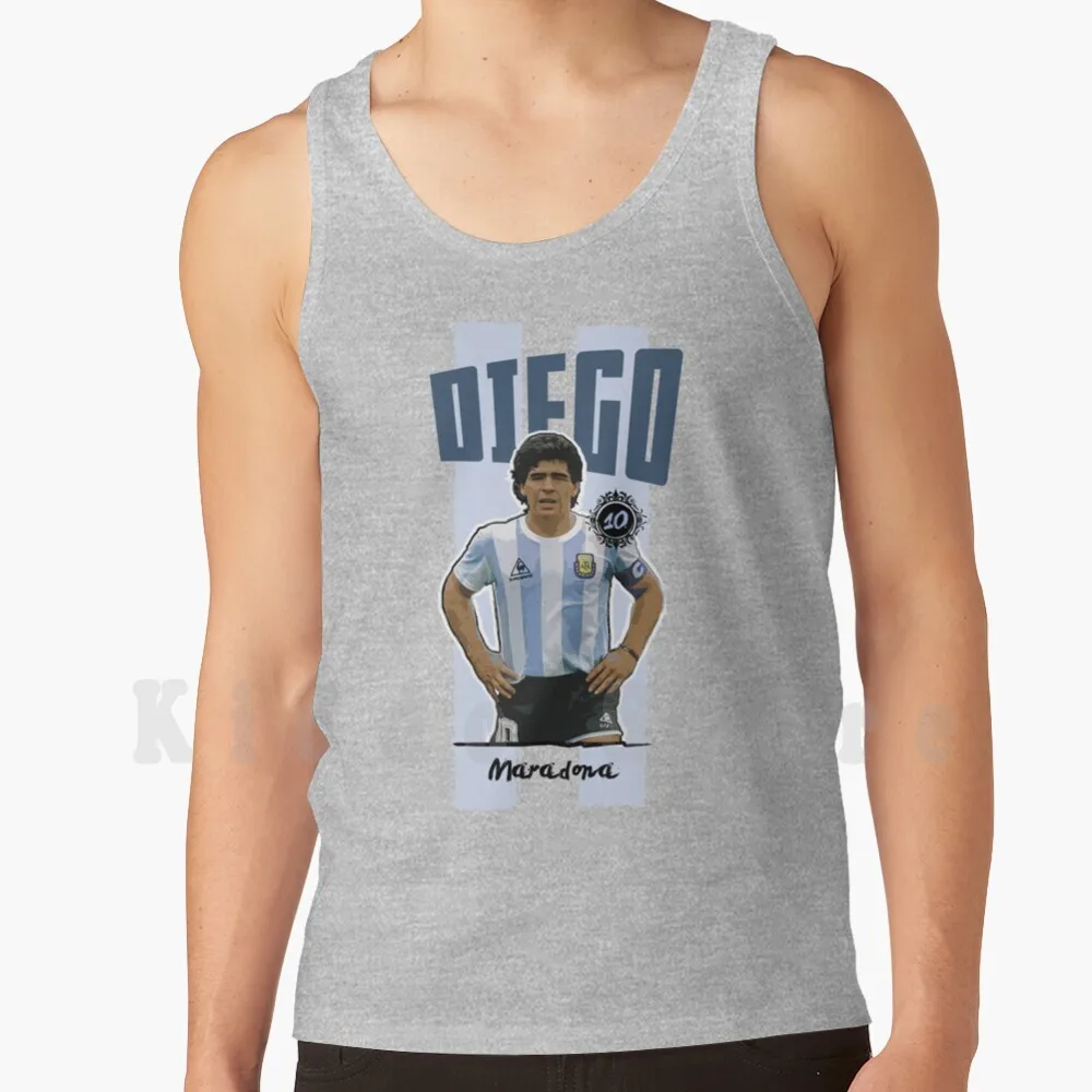 

El Diego-Maradona-Lint Tank Tops Vest 100% Cotton Diego Maradona Argentina God Mouth Selection World Football Soccer