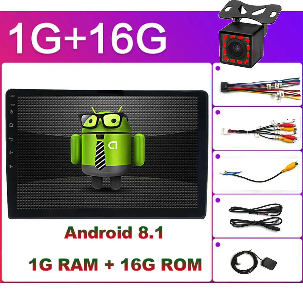 univeral ircamera 10,1 дюймов 2 Din Android 8,1 автомобильный Радио Стерео gps навигация Bluetooth USB SD сенсорный автомобильный мультимедийный плеер аудио плеер авторадио - Цвет: univeral ircamera