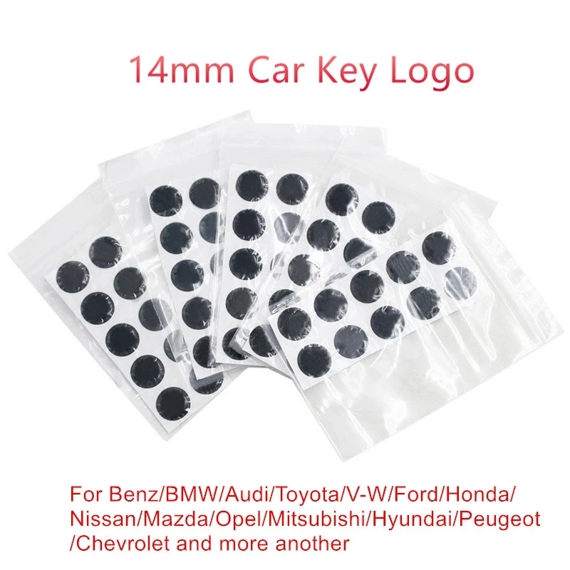 5/10/20/30/50pcs 14MM Car Remote Key Crystal Logo Epoxy Sticker For KEYDIY KD/Xhorse VVDI V W/Skoda/Nissan/Ford/Opel - купить по