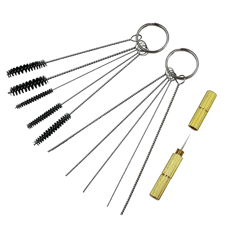 1 Set Tattoos Accessories Airbrush Spray Nozzle Cleaning Repairing Tool Kit Needle & Brush Set Cleaning Scraper Cleaner