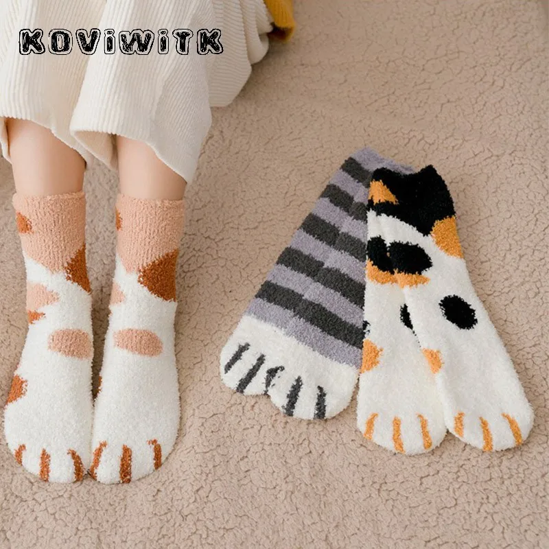 Модные женские кошки Paw полоса 3d носки для сна с милыми и забавными девочек из