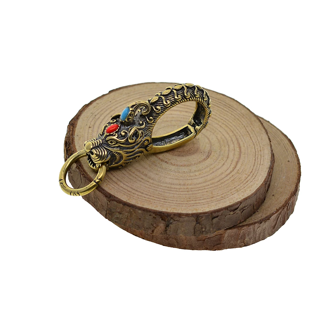 Ручная работа Весенняя защелка овальная античная латунь Японский дракон