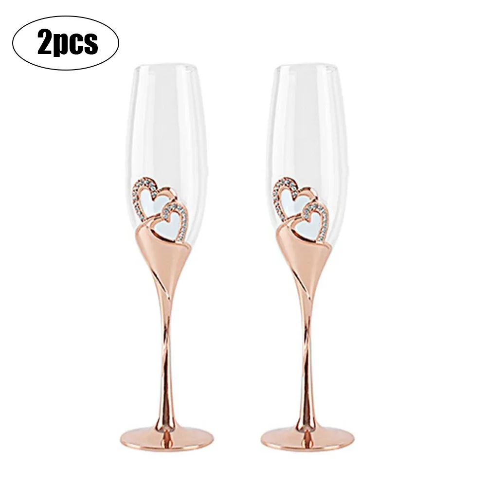 

2PCS 200ml Crystal Wedding Toasting Champagne Flutes Glasses Cup Party Marriage Decor Valentine's Day Gifts Champagne Glass