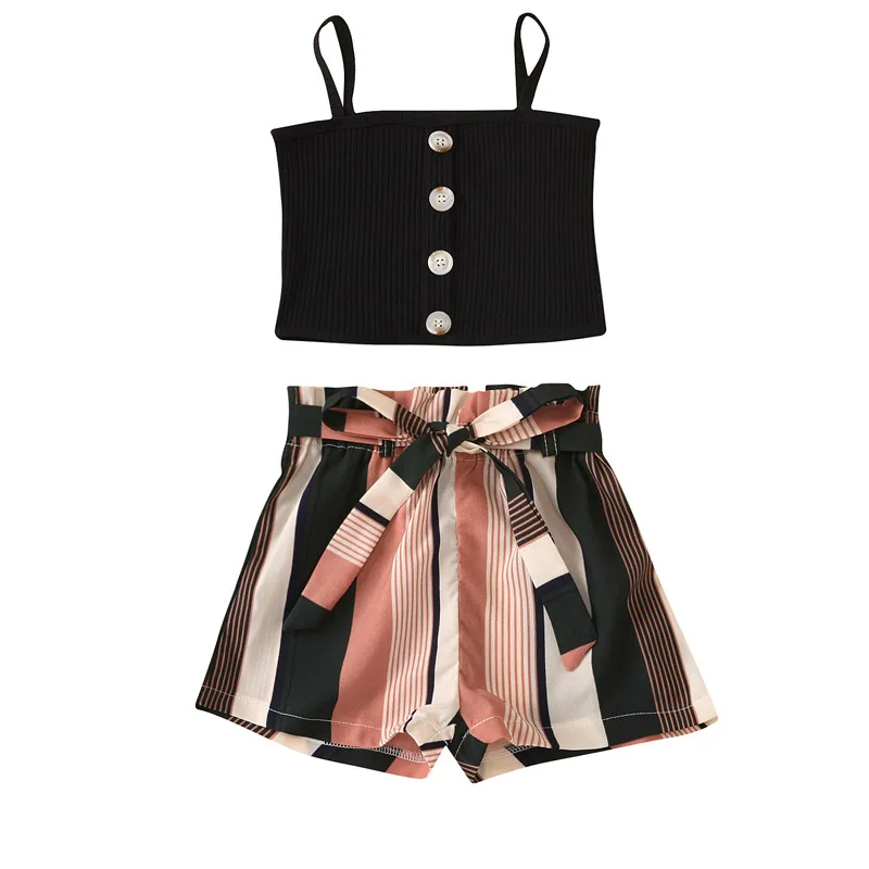 

Комплект летней одежды для маленьких девочек, модная детская одежда принцессы, красивые топы и штаны для девочек, одежда для детей