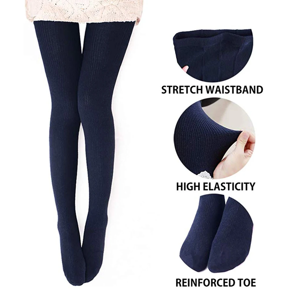 Женские колготки для йоги теплые шерстяные ребристые колготки-Непрозрачные