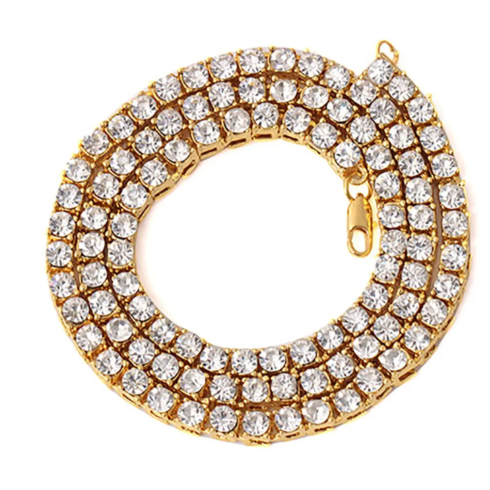 Мужское ожерелье в стиле хип-хоп 1 ряд подвеска из алмазного сплава со стразами