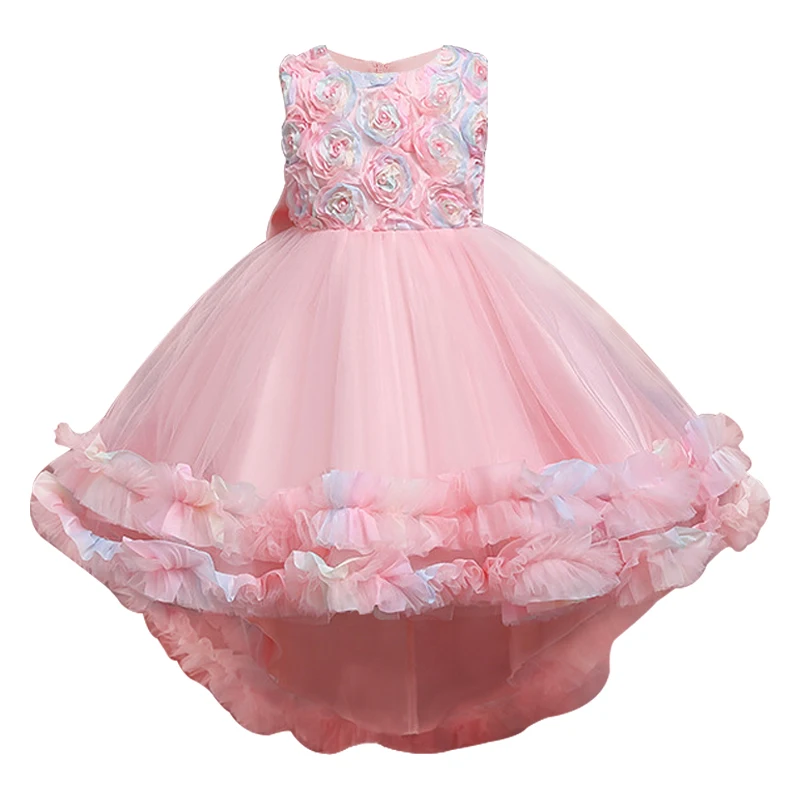 Girls Flower Dresses Princess Summer Dress for Kids Elegant Tulle Children Purple Girl Wedding Party Clothing teens dresses | Детская