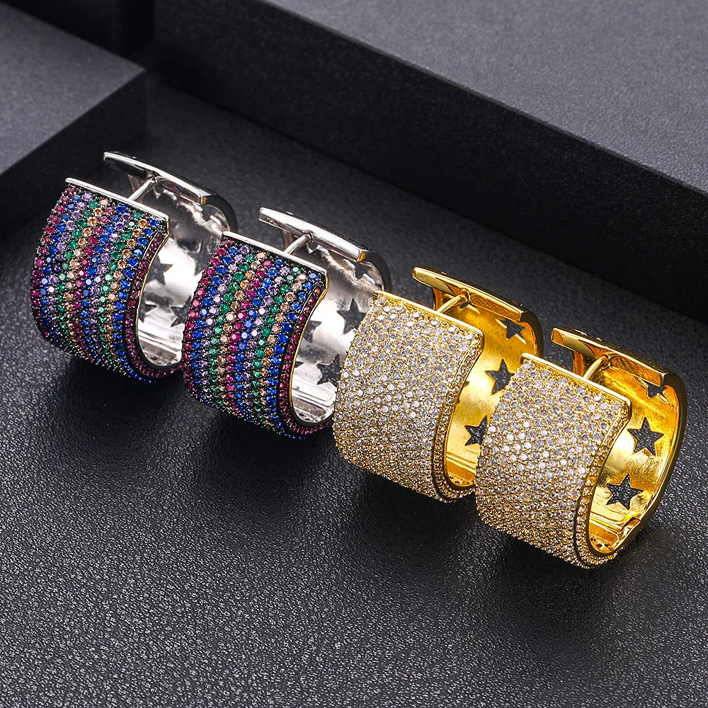 Janekellytrendy геометрические Смешанные Серьги-кольца для женщин, аксессуары, серьги с кубическим цирконием, ювелирные изделия, серьги mujer moda