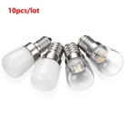 Светодиодная лампа E14 для холодильника, освещение молочного и прозрачного стекла для швейной машины, 10 светодиодный т., 2 Вт, 220 В переменного тока