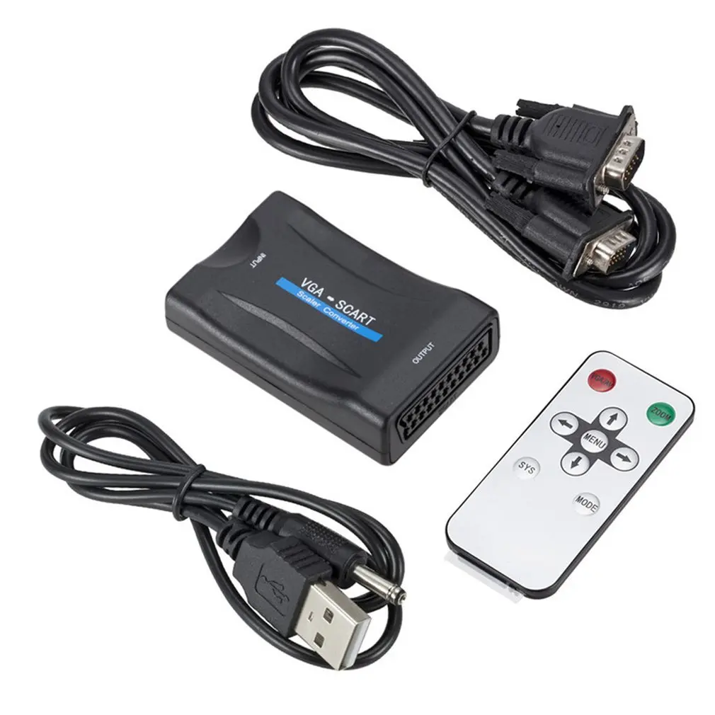 Преобразователь видеосигнала Vga в Scart адаптер сигнала Fr Hd Tv Dvd Box интерфейс
