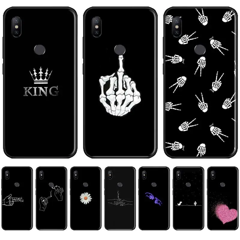 

black white simple Cactus crown design Phone Case For Xiaomi Redmi 7 9t 9se k20 mi8 max3 lite 9 note 8 9s 10 pro Soft Shell