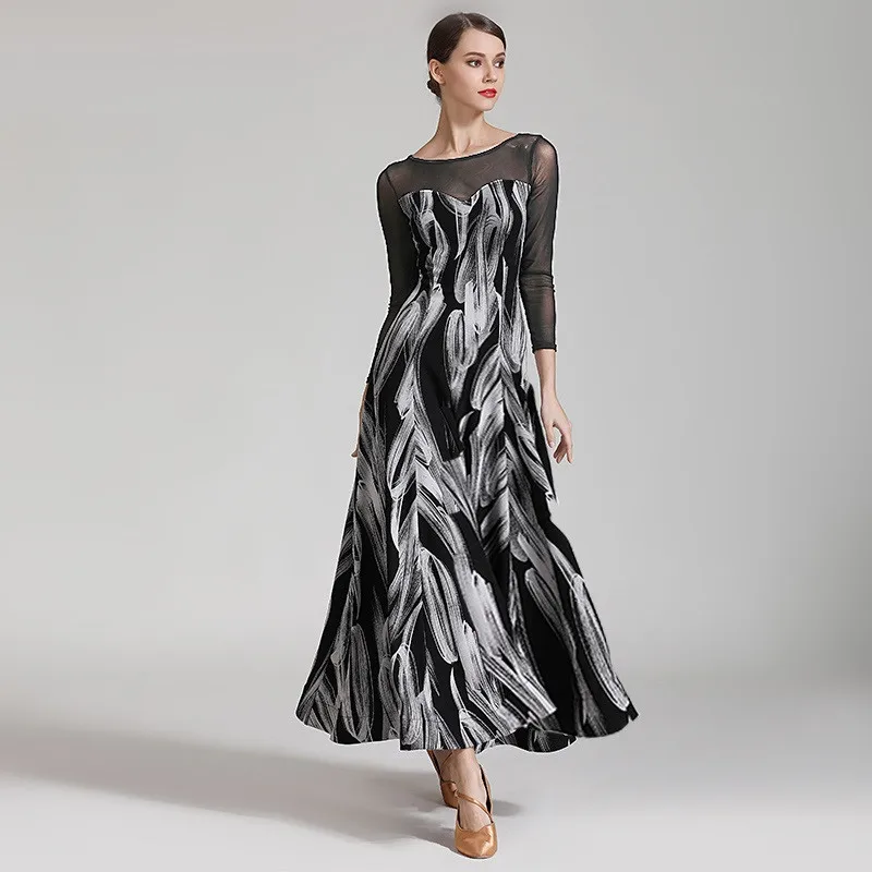 

Latin Ballroom Dress for Ballroom Dancing Women Dance Dress Flamenco Ballroom Practice Wear Foxtrot Dress Modern Dance Costumes